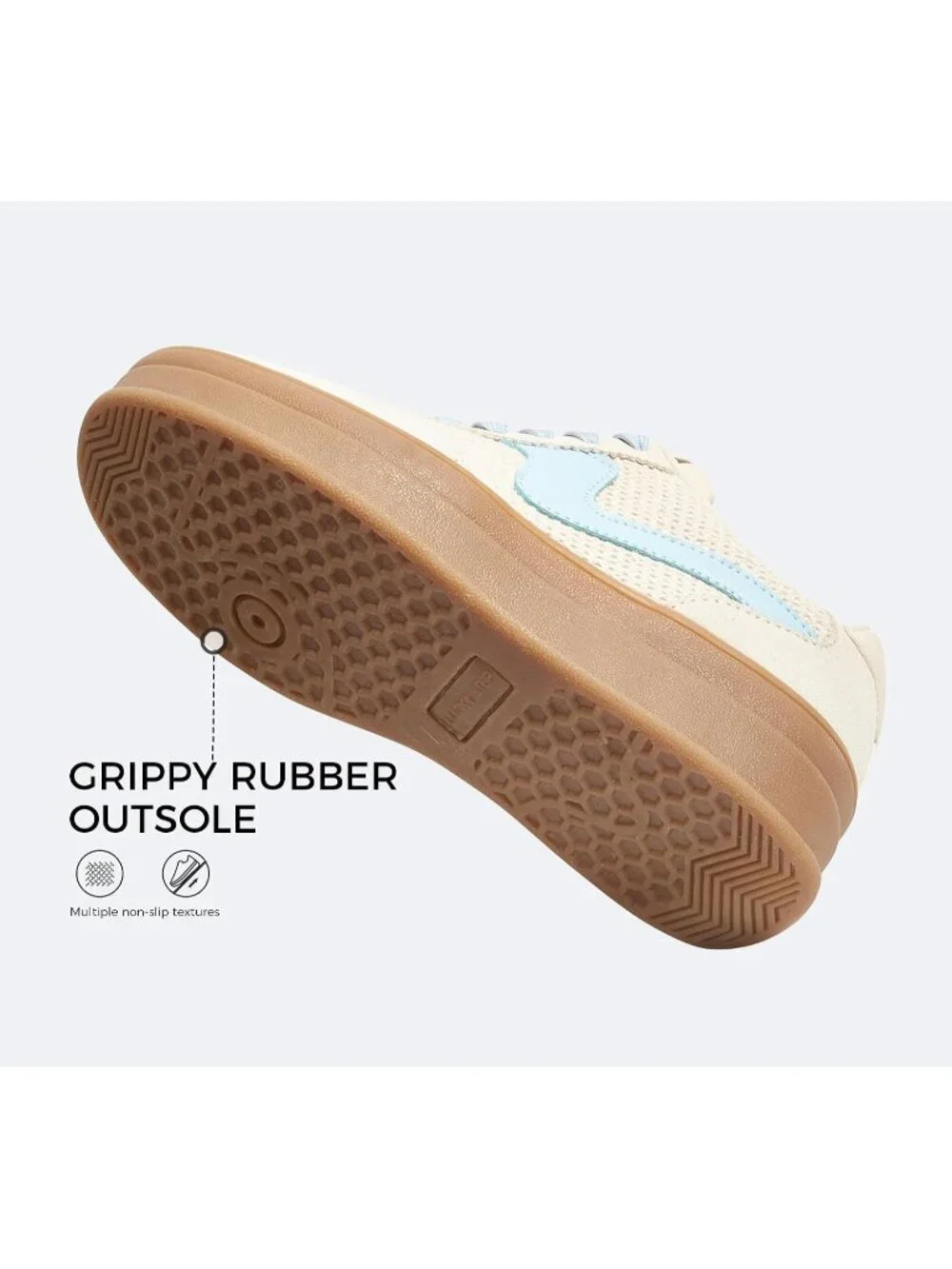 🆕Women's Beige Blue Platform Fashion Sneakers Thick Sole Casual Walking Shoes